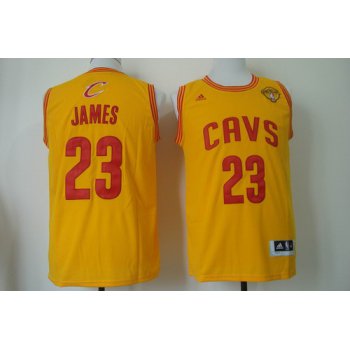 Men's Cleveland Cavaliers #23 LeBron James 2016 The NBA Finals Patch Yellow Swingman Jersey