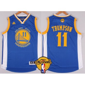 Men's Golden State Warriors #11 Klay Thompson Blue 2016 The NBA Finals Patch Jersey