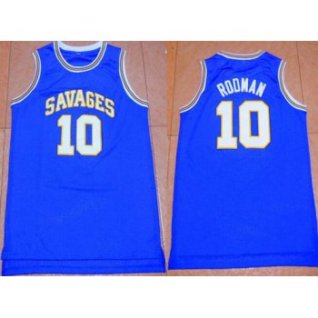 Men's Oklahoma State University #10 Dennis Rodman Blue College Basketball Swingman Jersey
