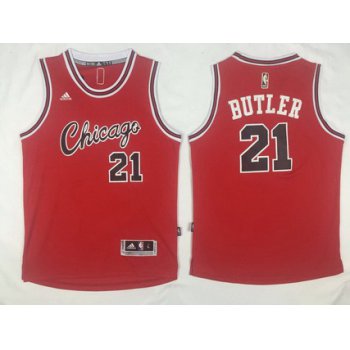 Men's Chicago Bulls #21 Jimmy Butler Revolution 30 Swingman 2015-16 Retro Red Jersey