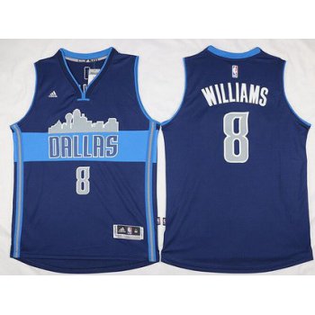 Men's Dallas Mavericks #8 Deron Williams Revolution 30 Swingman The City Navy Blue Jersey