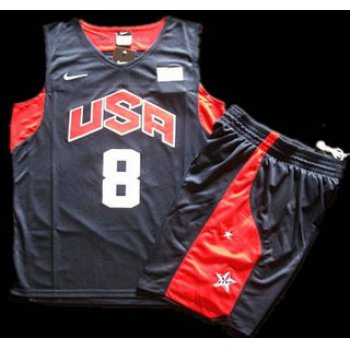 2012 Olympic USA Team #8 Deron Williams Blue Basketball Jerseys & Shorts Suit