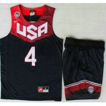 2014 USA Dream Team #4 Stephen Curry Blue Basketball Jersey Suits