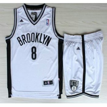 Brooklyn Nets #8 Deron Williams White Revolution 30 Swingman Jerseys Shorts NBA Suits