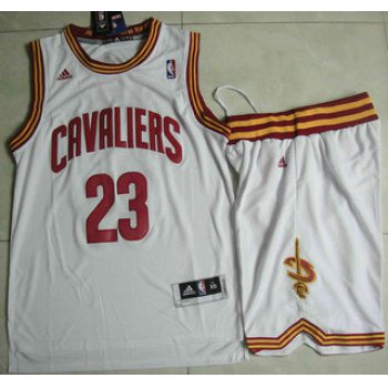Cleveland Cavaliers #23 LeBron James White Revolution 30 Swingman Jersey Short Suits