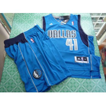 Dallas Mavericks 41 Dirk Nowitzki blue swingman Basketball Suit