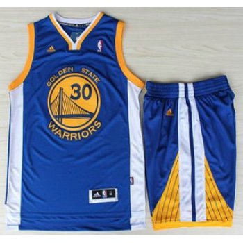Golden State Warriors 30 Stephen Curry Blue Revolution 30 Swingman Jerseys Shorts NBA Suits