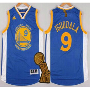 Golden State Warriors #9 Andre Iguodala Revolution 30 Swingman 2014 New Blue Jersey With 2015 Finals Champions Patch