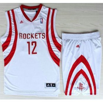 Houston Rockets #12 Dwight Howard White Revolution 30 Swingman NBA Jerseys Shorts Suits