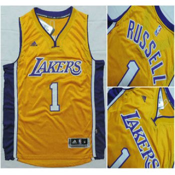 Los Angeles Lakers #1 D'Angelo Russell Revolution 30 Swingman 2015 Draft New Yellow Jersey
