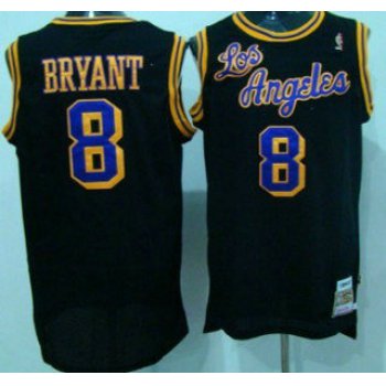 Los Angeles Lakers #8 Kobe Bryant 1996-97 Black Hardwood Classics Soul Swingman Throwback Jersey