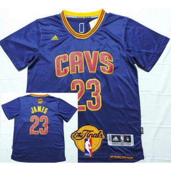 Men's Cleveland Cavaliers #23 LeBron James 2015 The Finals New Navy Blue Short-Sleeved Jersey