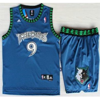 Minnesota Timberwolves #9 Ricky Rubio Blue Swingman Jersey Short Suits