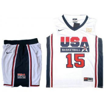 USA Basketball Retro 1992 Olympic Dream Team 15 Carmelo Anthony White Basketball Suit