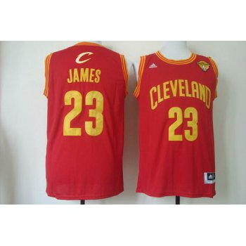 Men's Cleveland Cavaliers #23 LeBron James 2015 The Finals Red Jersey