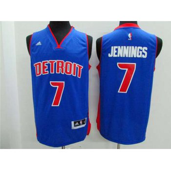 Men's Detroit Pistons #7 Brandon Jennings Revolution 30 Swingman 2014 New Blue Jersey