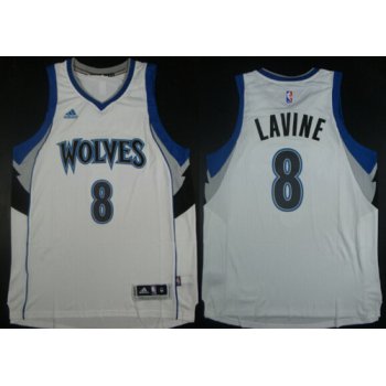 Minnesota Timberwolves #8 Zach LaVine Revolution 30 Swingman 2014 New White Jersey