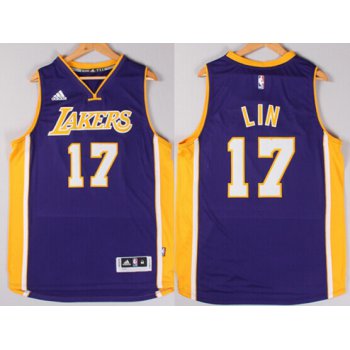 Los Angeles Lakers #17 Jeremy Lin Revolution 30 Swingman 2014 New Purple Jersey