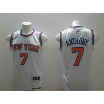 New York Knicks #7 Carmelo Anthony Revolution 30 Swingman 2014 New White Jersey