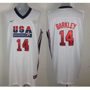 1992 Olympics Team USA #14 Charles Barkley White Swingman Jersey