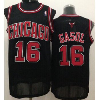 Chicago Bulls #16 Pau Gasol Black Swingman Jersey