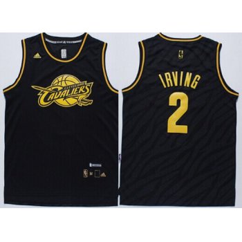 Cleveland Cavaliers #2 Kyrie Irving Revolution 30 Swingman 2014 Black With Gold Jersey