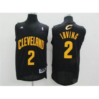 Cleveland Cavaliers #2 Kyrie Irving Revolution 30 Swingman Black With Gold Jersey