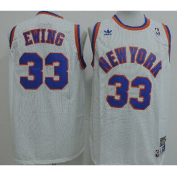 New York Knicks #33 Patrick Ewing White Swingman Throwback Jersey