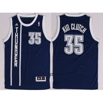 Oklahoma City Thunder #35 Kid Clutch Nickname Navy Blue Swingman Jersey