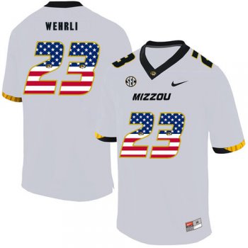 Missouri Tigers 23 Roger Wehrli White USA Flag Nike College Football Jersey
