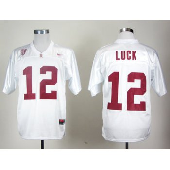 Stanford Cardinals Andrew Luck 12 White Jersey