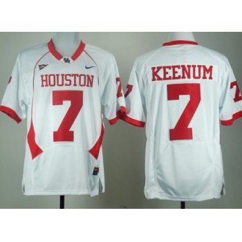 Houston Cougars #7 Case Keenum White Jersey