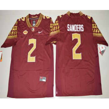 Men's Florida State Seminoles #2 Deion Sanders Red Stitched College Football 2016 Nike NCAA Jersey