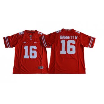 Men's Ohio State Buckeyes #16 J.T. Barrett IV Red Limited Stitched NCAA 2016 Nike College Football Jersey