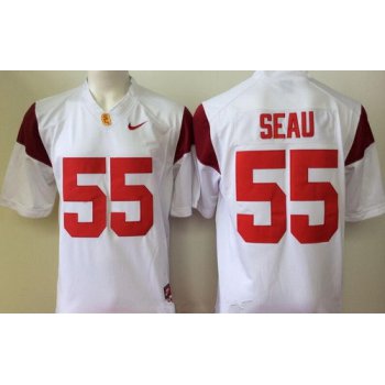 Men's USC Trojans #55 Junior Seau White Stitched College Football Nike Limited NCAA Jersey
