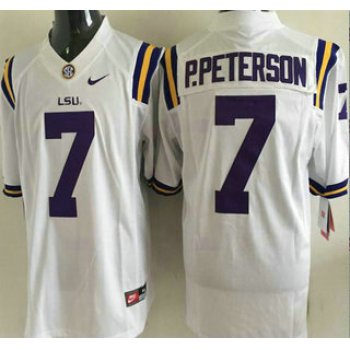 LSU Tigers #7 Patrick Peterson White 2015 College Football Nike Limited Jersey