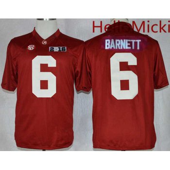Men's Alabama Crimson Tide #6 Blake Barnett Red 2016 BCS College Football Nike Limited Jersey