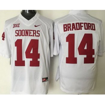 Men's Oklahoma Sooners #14 Sam Bradford White College Football Nike Jersey