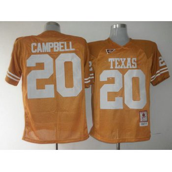 Men's Texas Longhorns #20 Earl Campbell Orange Throwback NCAA Football Jersey