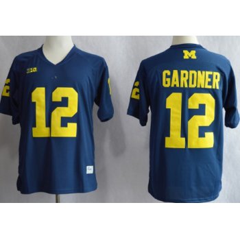 Michigan Wolverines #12 Devin Gardner Navy Blue Jersey