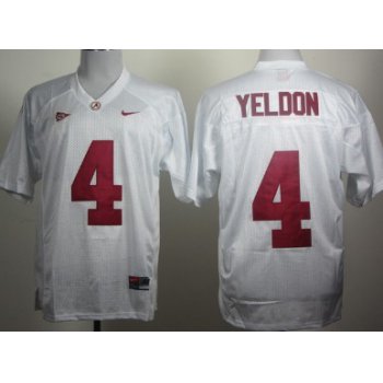 Alabama Crimson Tide #4 T.J Yeldon White Jersey