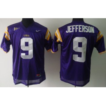 LSU Tigers #9 Jordan Jefferson Purple Jersey