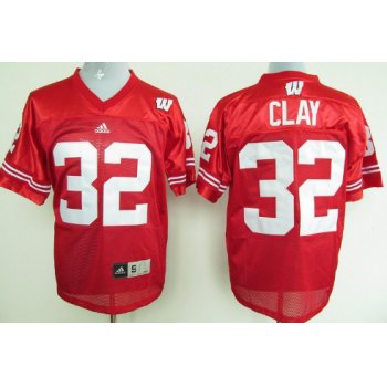 Wisconsin Badgers #32 John Clay Red Jersey