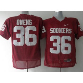 Oklahoma Sooners #36 Owens Red Jersey
