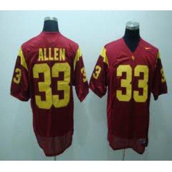 USC Trojans #33 Allen Red Jersey