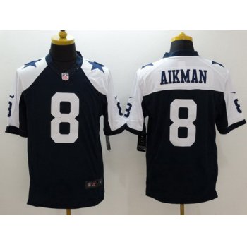 Men's Dallas Cowboys #8 Troy Aikman White Thanksgiving Retired Player NFL Nike Limited Jersey
