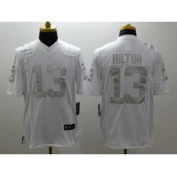 Men's Indianapolis Colts #13 T.Y. Hilton White Platinum NFL Nike Limited Jersey