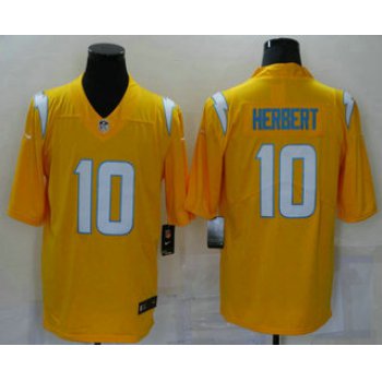 Men's Los Angeles Chargers #10 Justin Herbert Gold 2021 Inverted Legend Stitched NFL Nike Limited Jersey