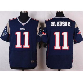 Men's New England Patriots #11 Drew Bledsoe Navy Blue Retired Player NFL Nike Elite Jersey