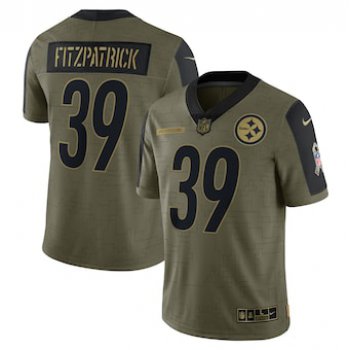Men's Pittsburgh Steelers #39 Minkah Fitzpatrick Nike Olive 2021 Salute To Service Limited Player Jersey